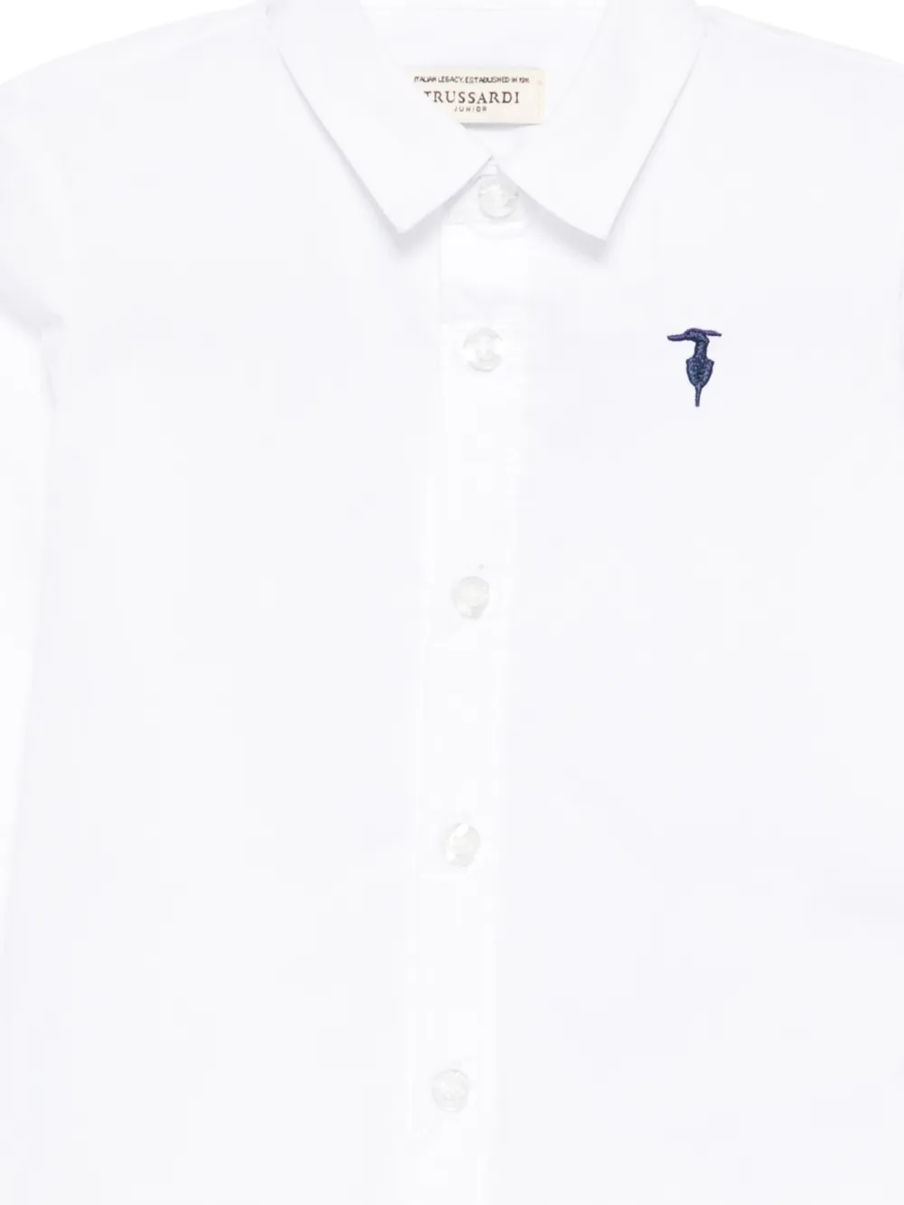  Trussardi Junior Embroidery Long-sleeve Shirt - White 