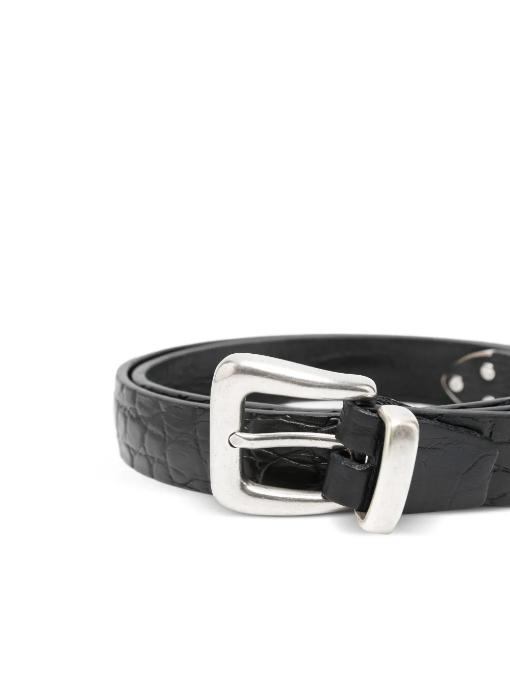  Eraldo Crocodile-effect Buckle Belt - Black 