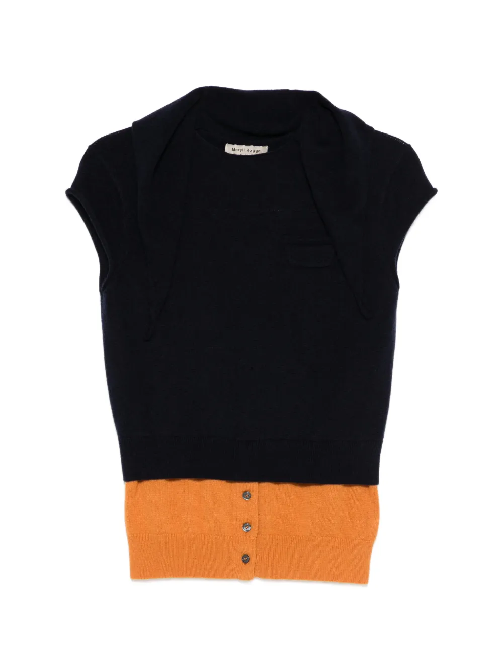 MERYLL ROGGE layered knitted vest - Blu