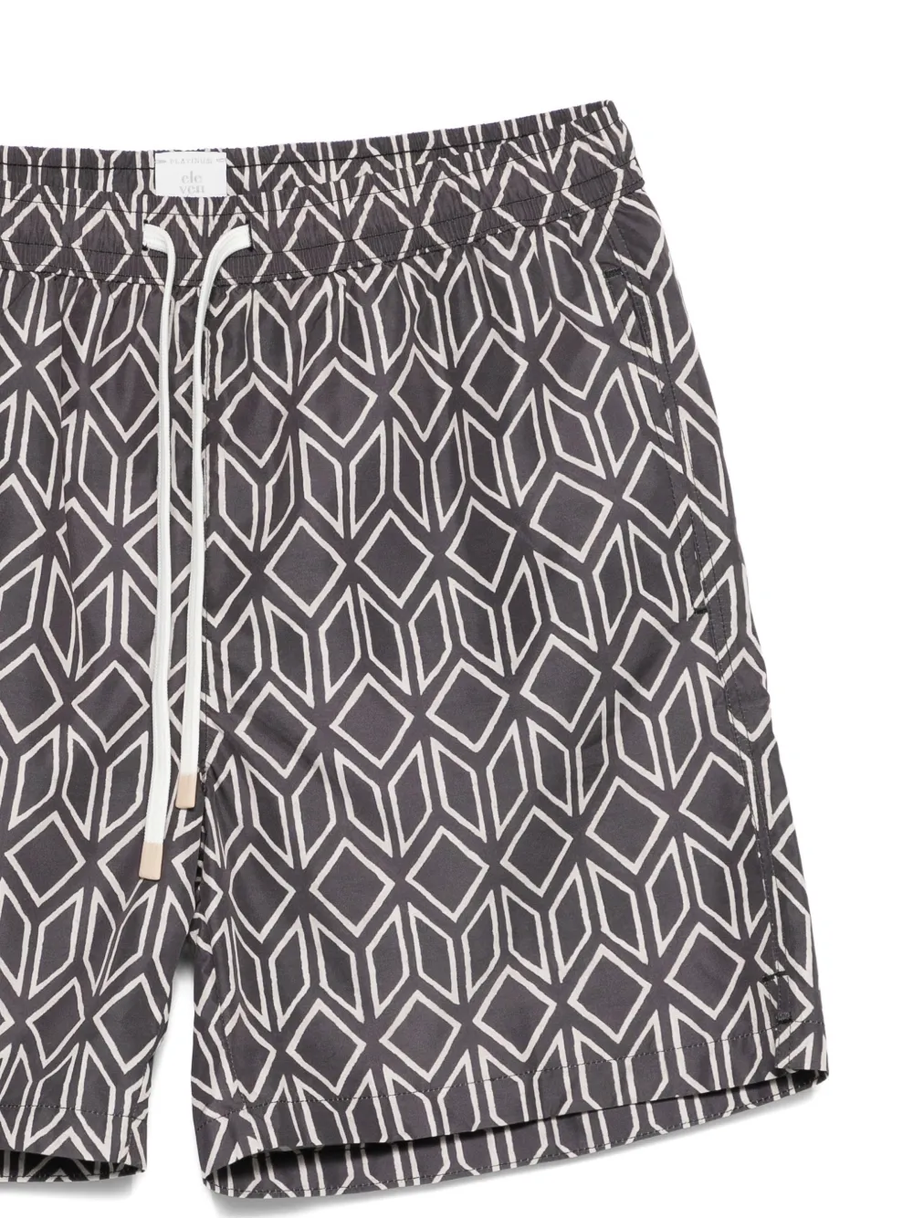  Eleventy Geometric-print Swim Shorts - Grey 