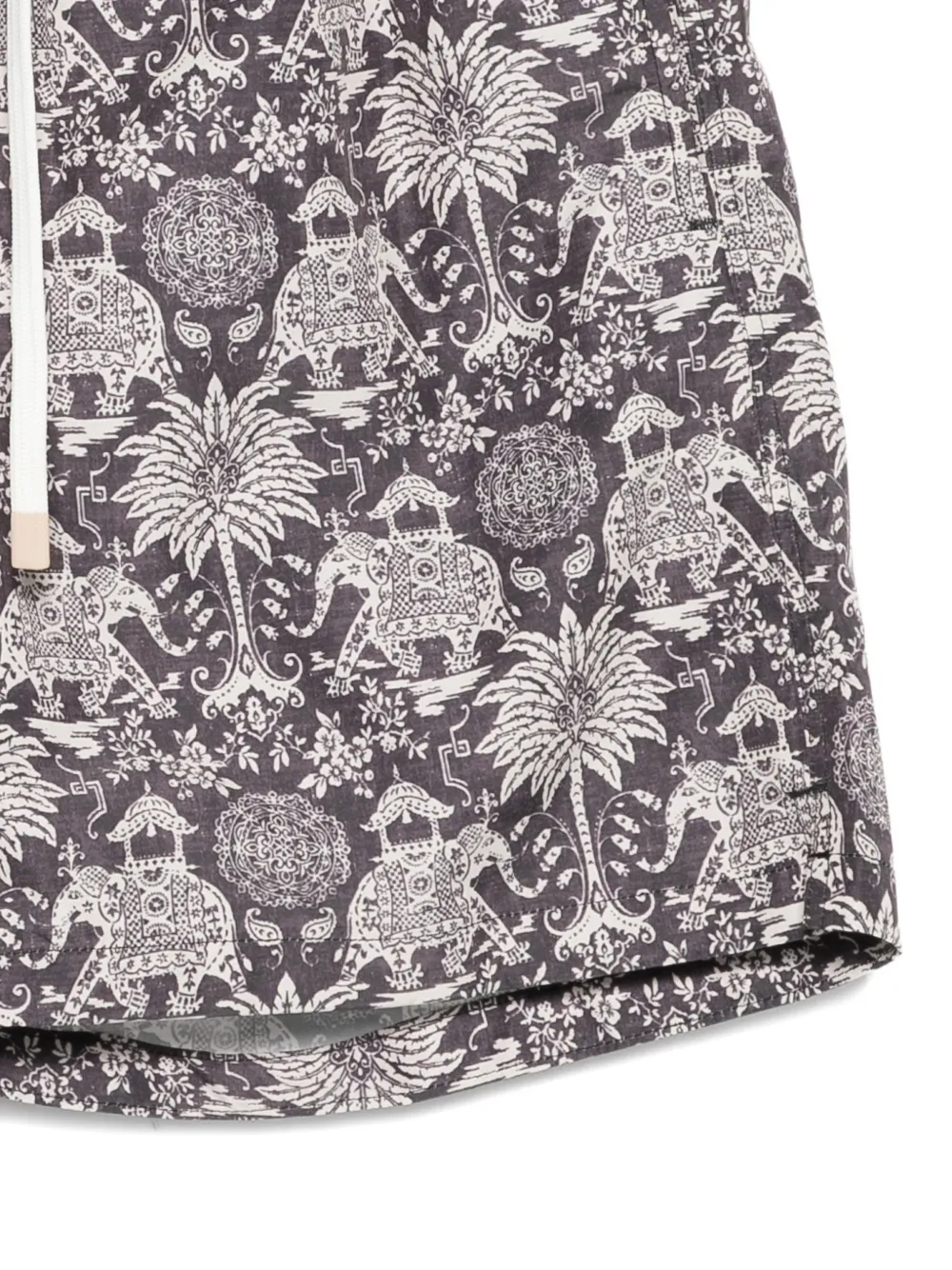  Eleventy Printed Drawstring Swim Shorts - Black 