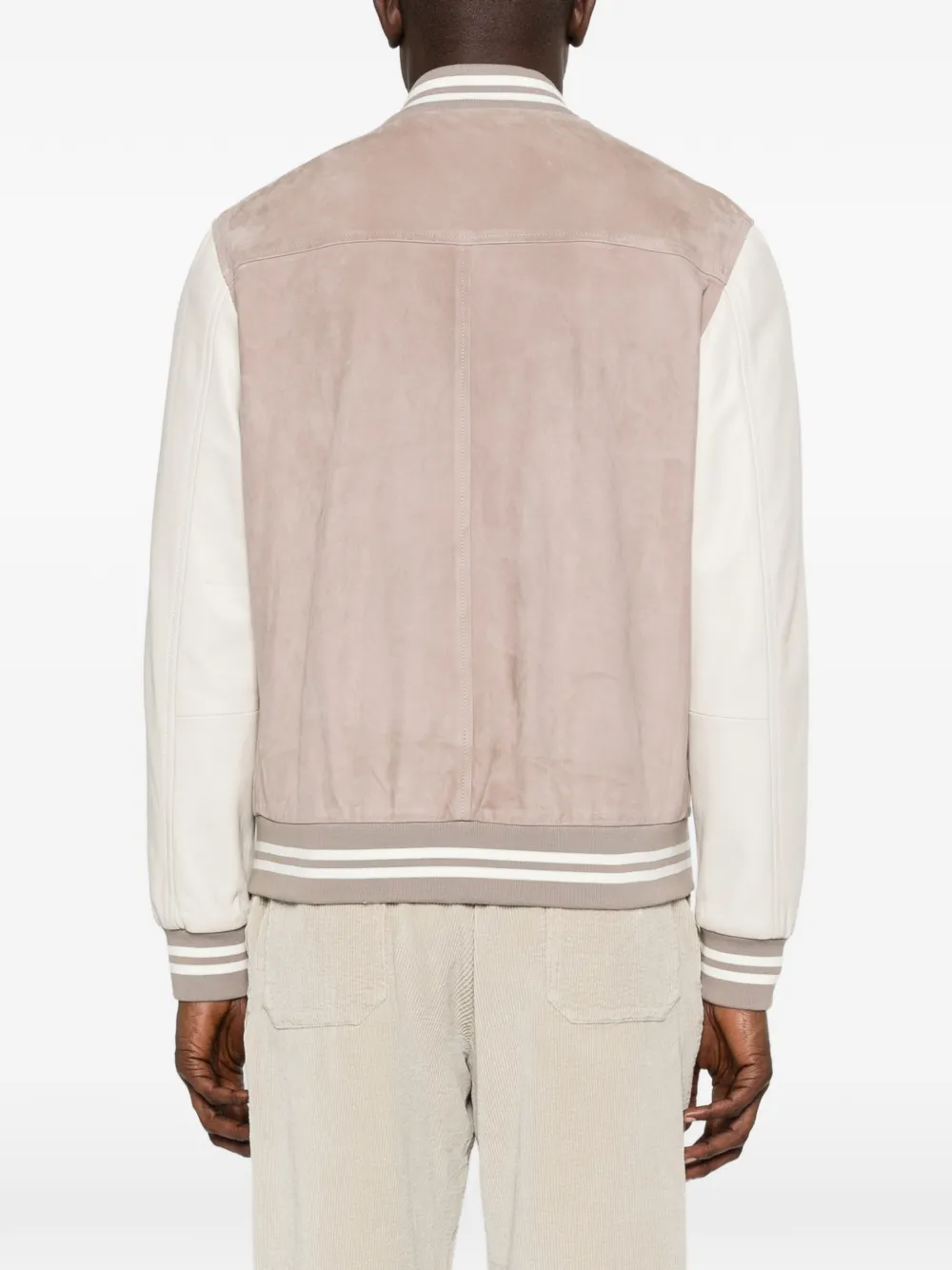 Eleventy Gestreept bomberjack Beige