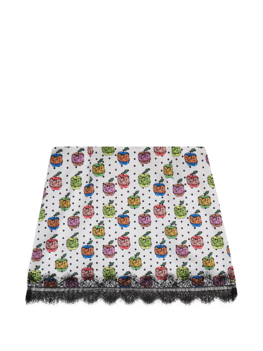 GCDS apple-print mini skirt - Bianco