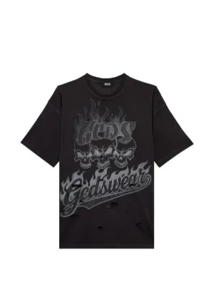 美品VETEMENTS x   TシャツMサイズ VETEMENTS ダメージ Tシャツ | ブラック | FARFETCH JP