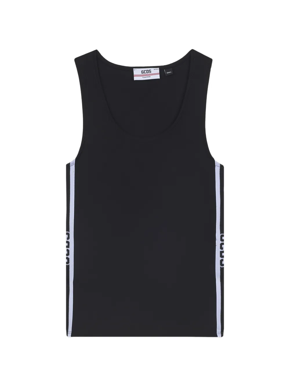 GCDS logo-print side-stripe tank top - Nero