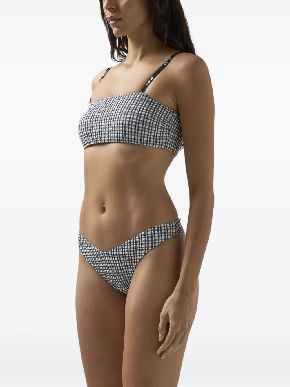 GCDS Bikini met gingham ruit Zwart