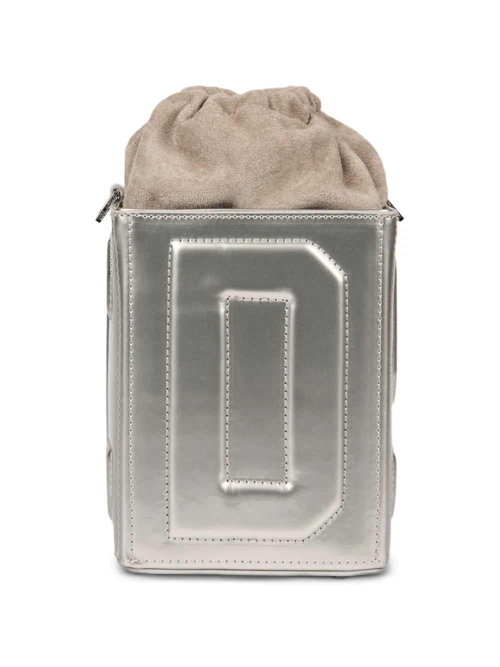  Gcds Logo-embossed Shoulder Bag - Silver 