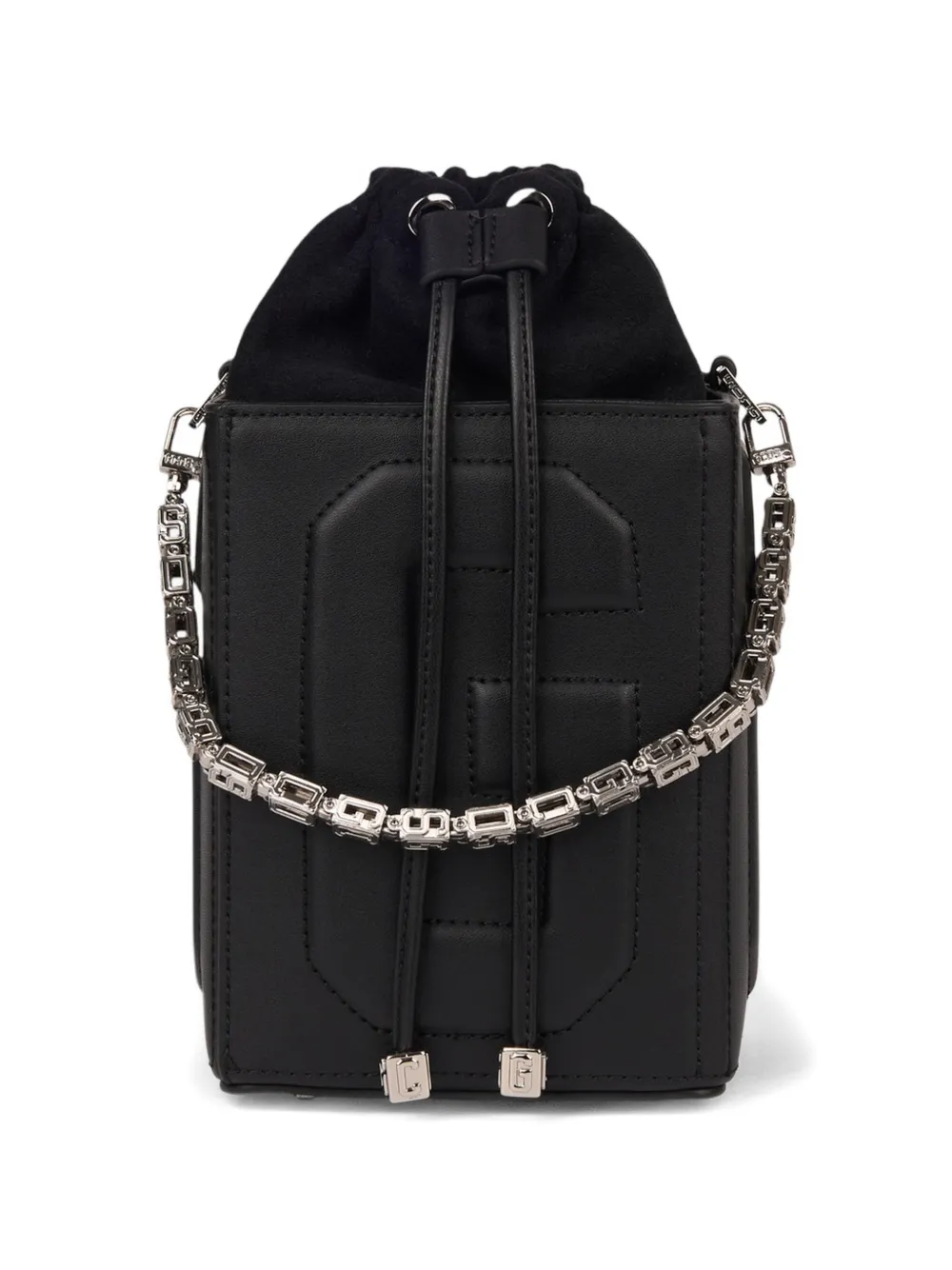 GCDS Borsa a spalla con logo goffrato - Nero