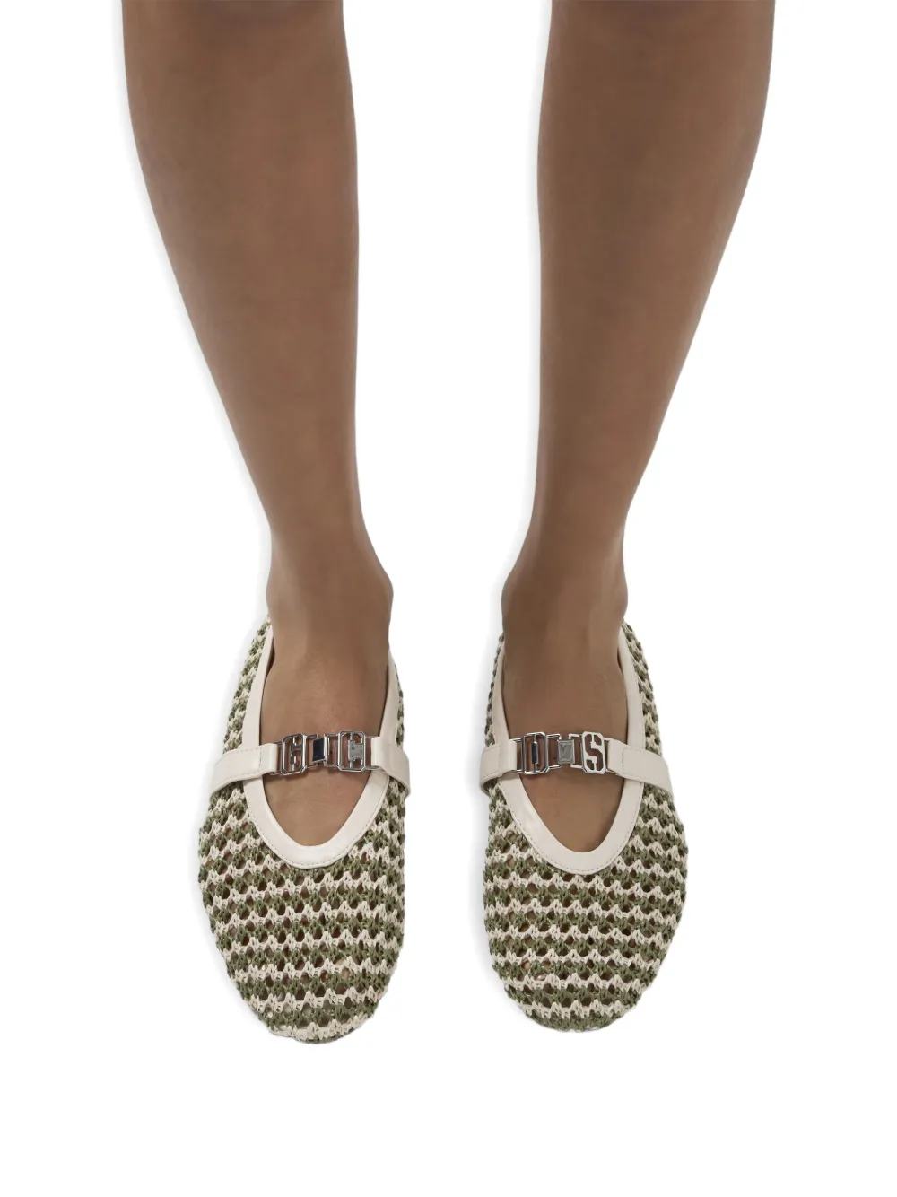 GCDS Geweven ballerina's Beige