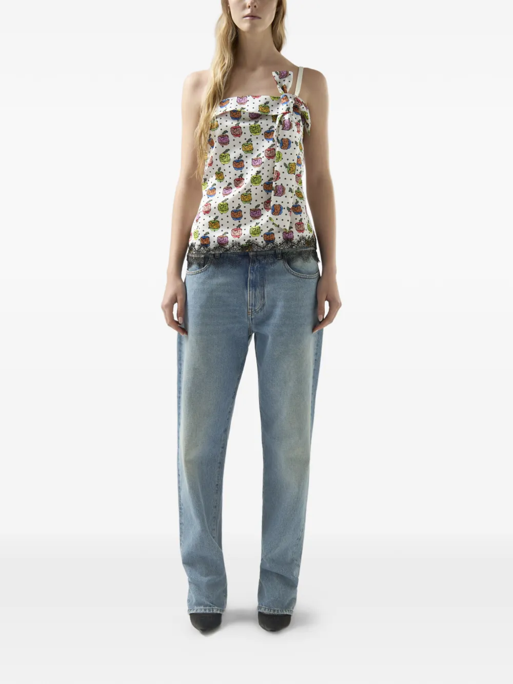 GCDS Bandeau top met appelprint Wit