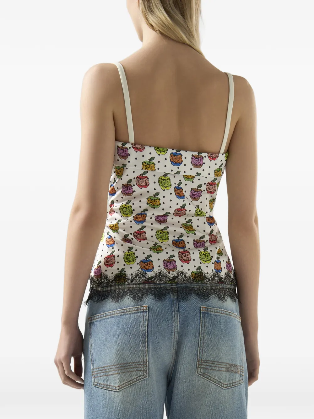 GCDS Bandeau top met appelprint Wit