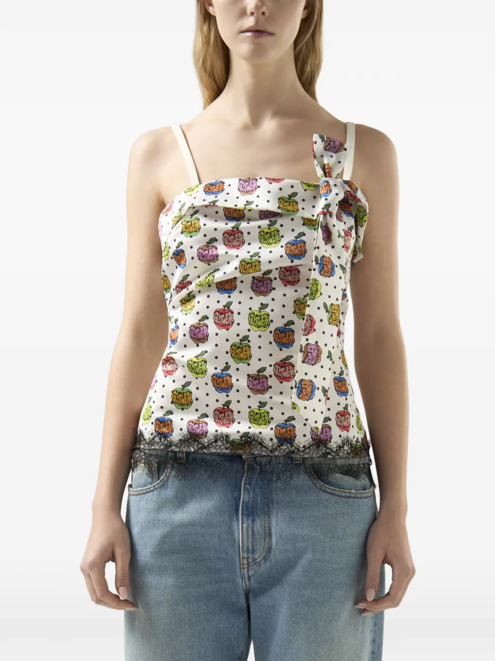 GCDS Bandeau top met appelprint Wit