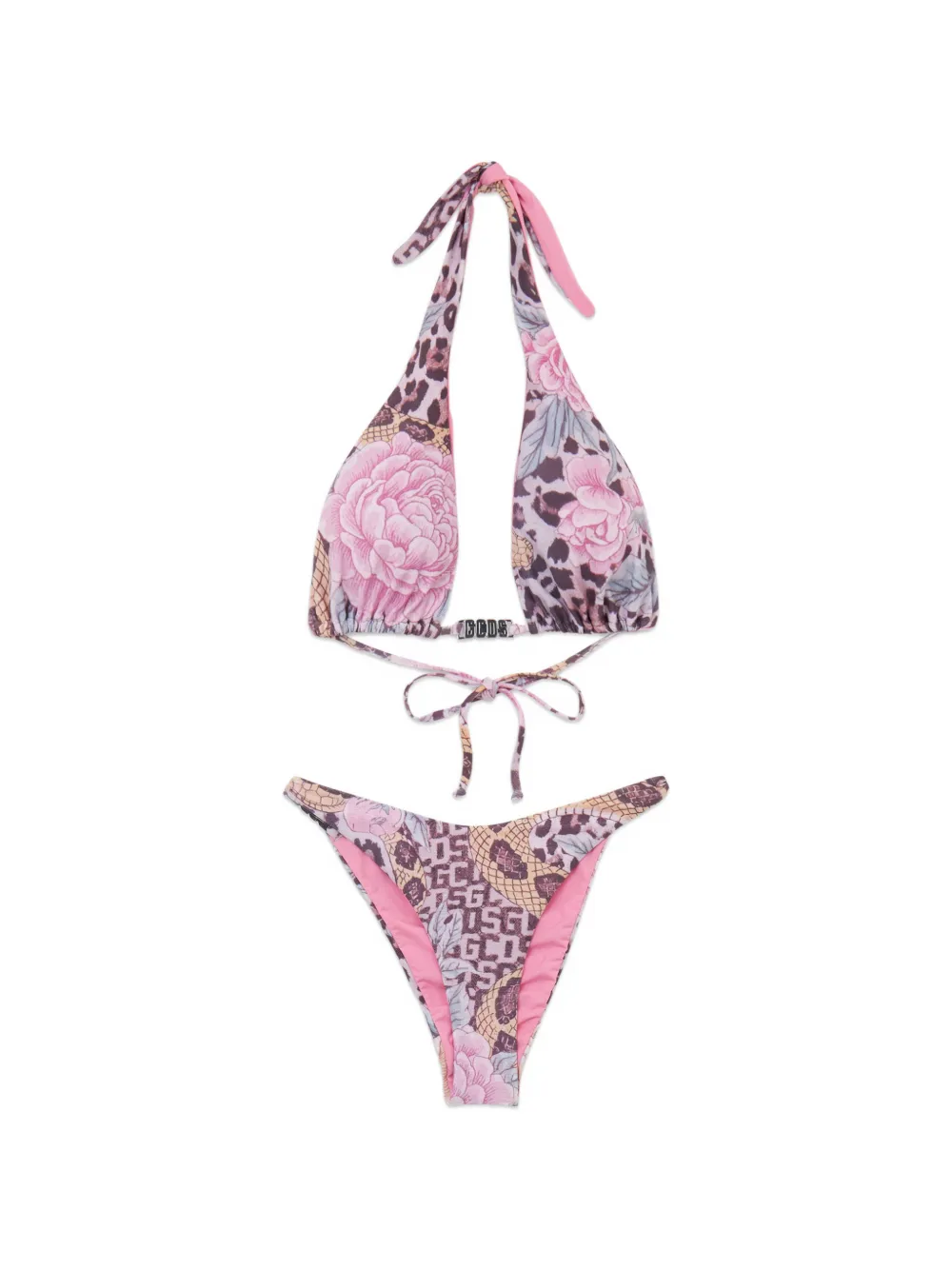GCDS Bikini mit Blumen-Print - Rosa