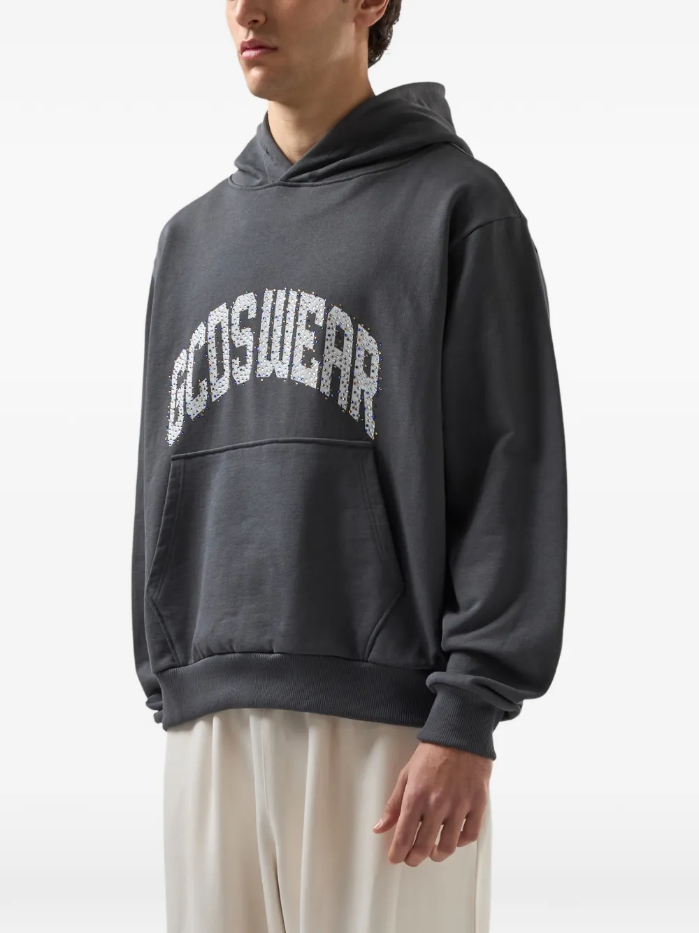 GCDS Hoodie verfraaid met stras Grijs