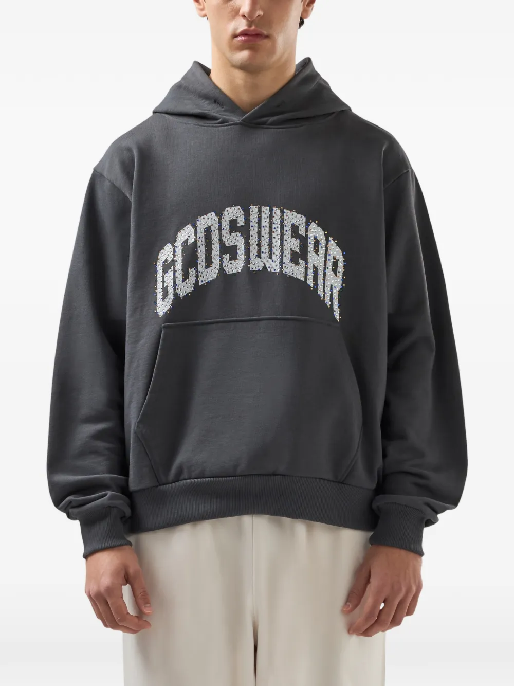 GCDS Hoodie verfraaid met stras Grijs