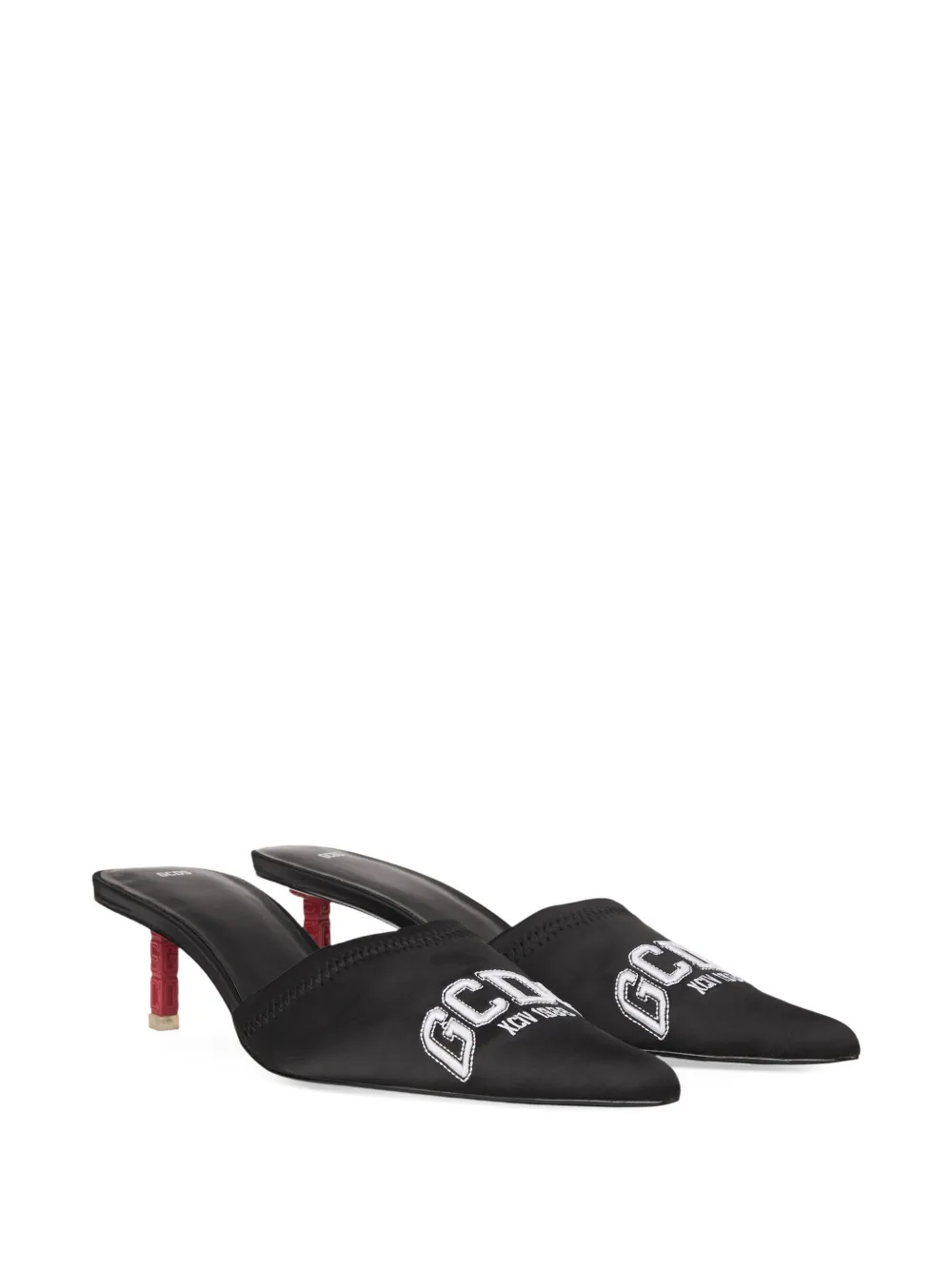 GCDS Muiltjes met geborduurd logo Zwart