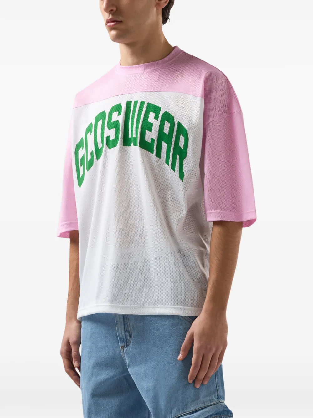 GCDS T-shirt met colourblocking Wit