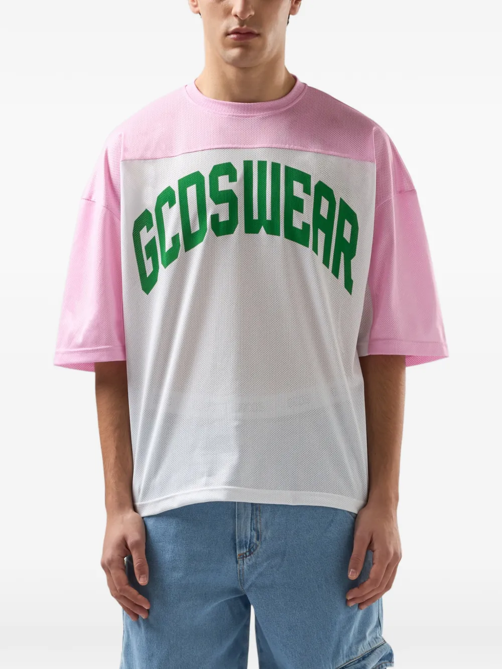 GCDS T-shirt met colourblocking Wit