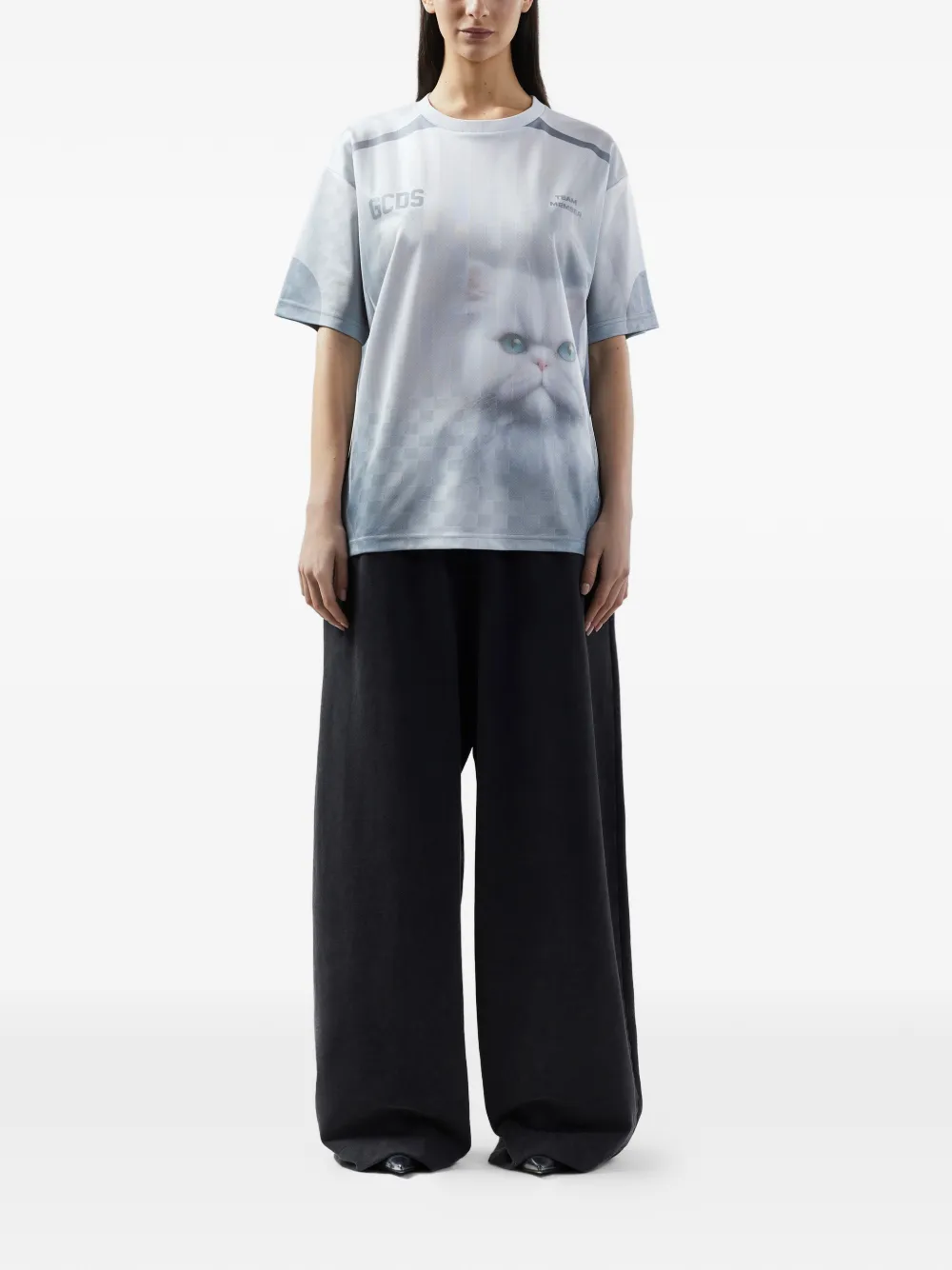 GCDS T-shirt met kattenprint Wit