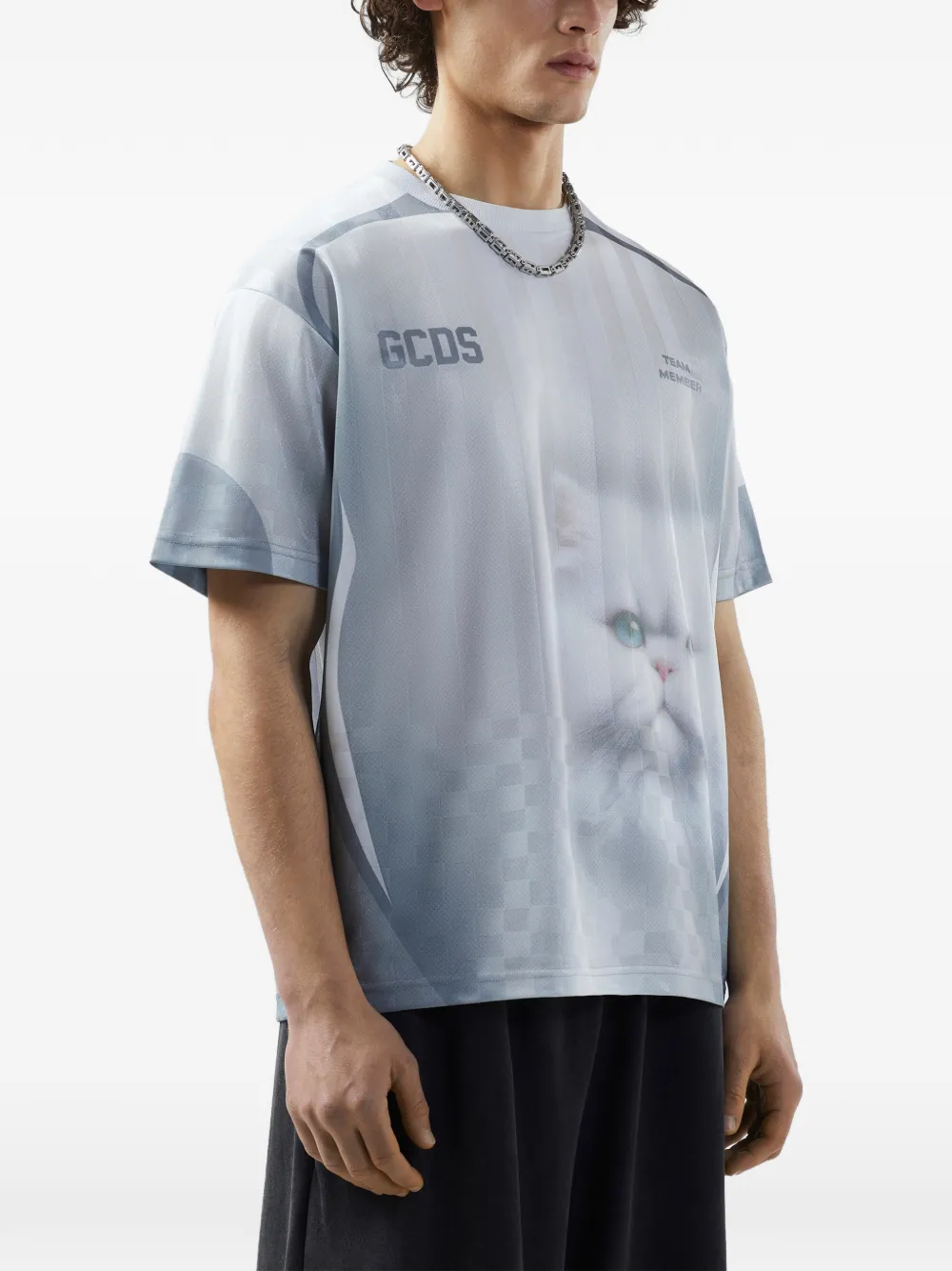 GCDS T-shirt met kattenprint Wit