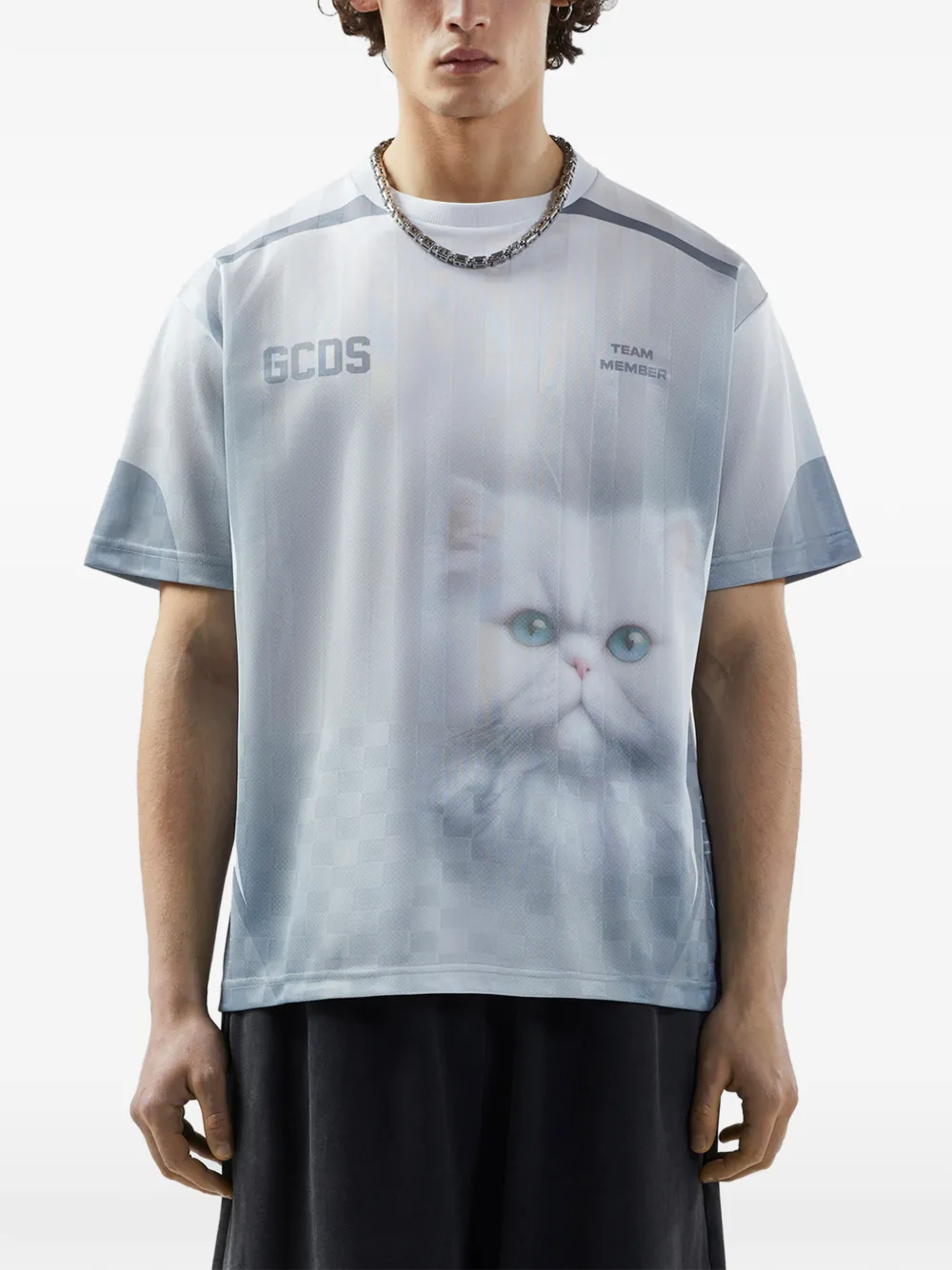GCDS T-shirt met kattenprint Wit