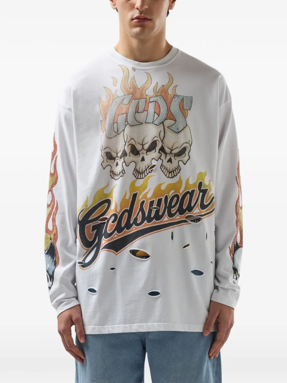 GCDS T-shirt met lange mouwen Wit
