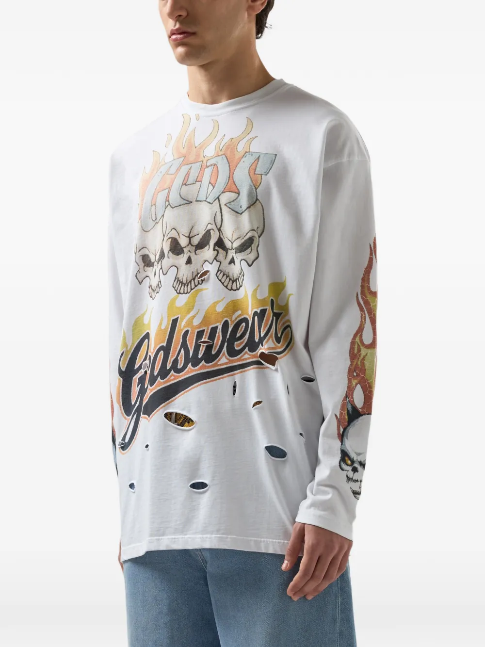 GCDS T-shirt met lange mouwen Wit