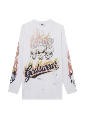 Diesel T-Boxt-Ls-V4 Long Sleeve Graphic T-Shirt | Grey | FARFETCH