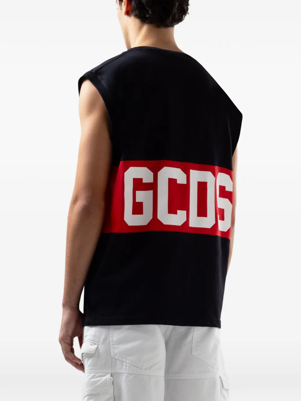 GCDS T-shirt met lange mouwen en logo Zwart