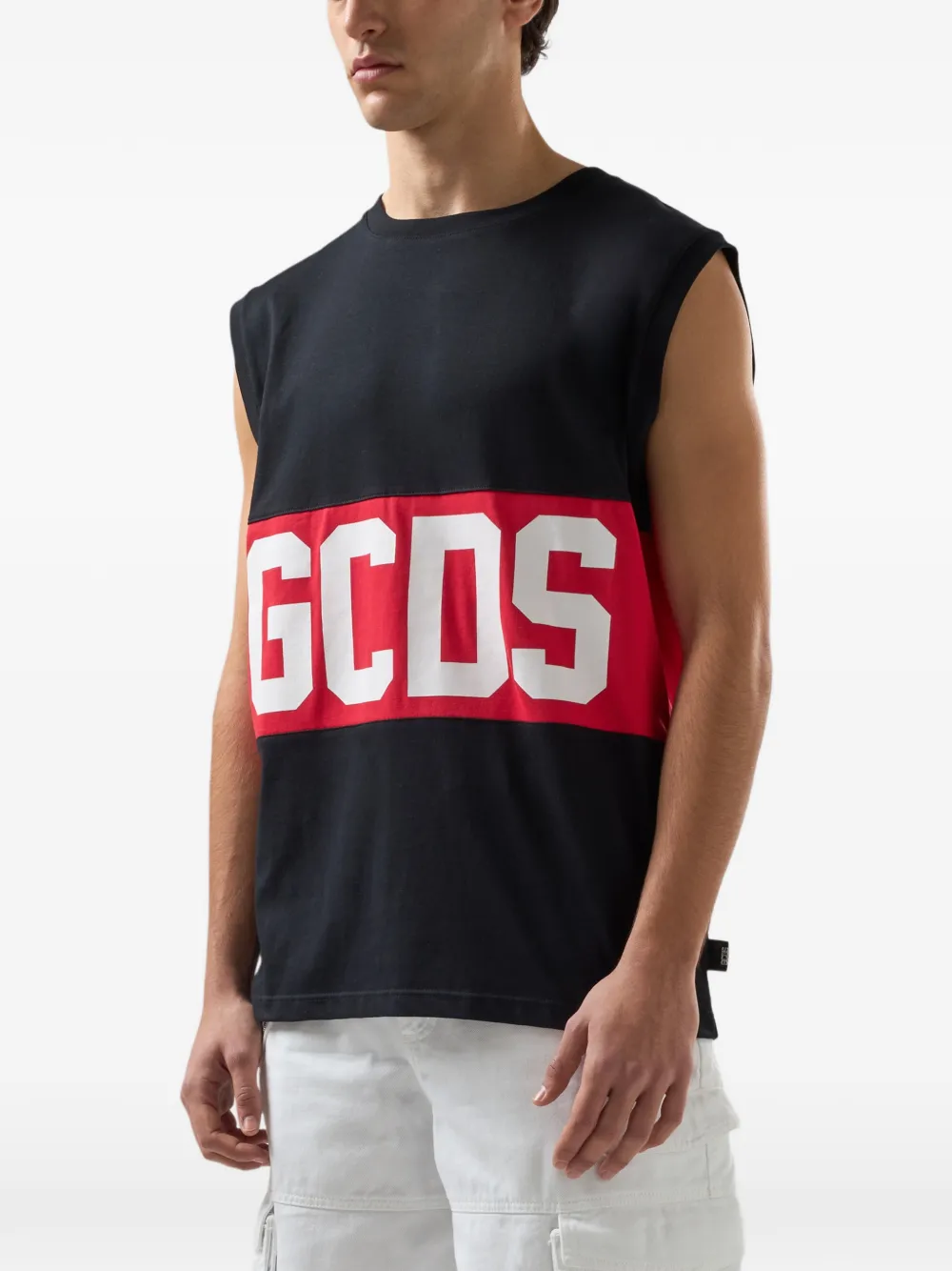 GCDS T-shirt met lange mouwen en logo Zwart