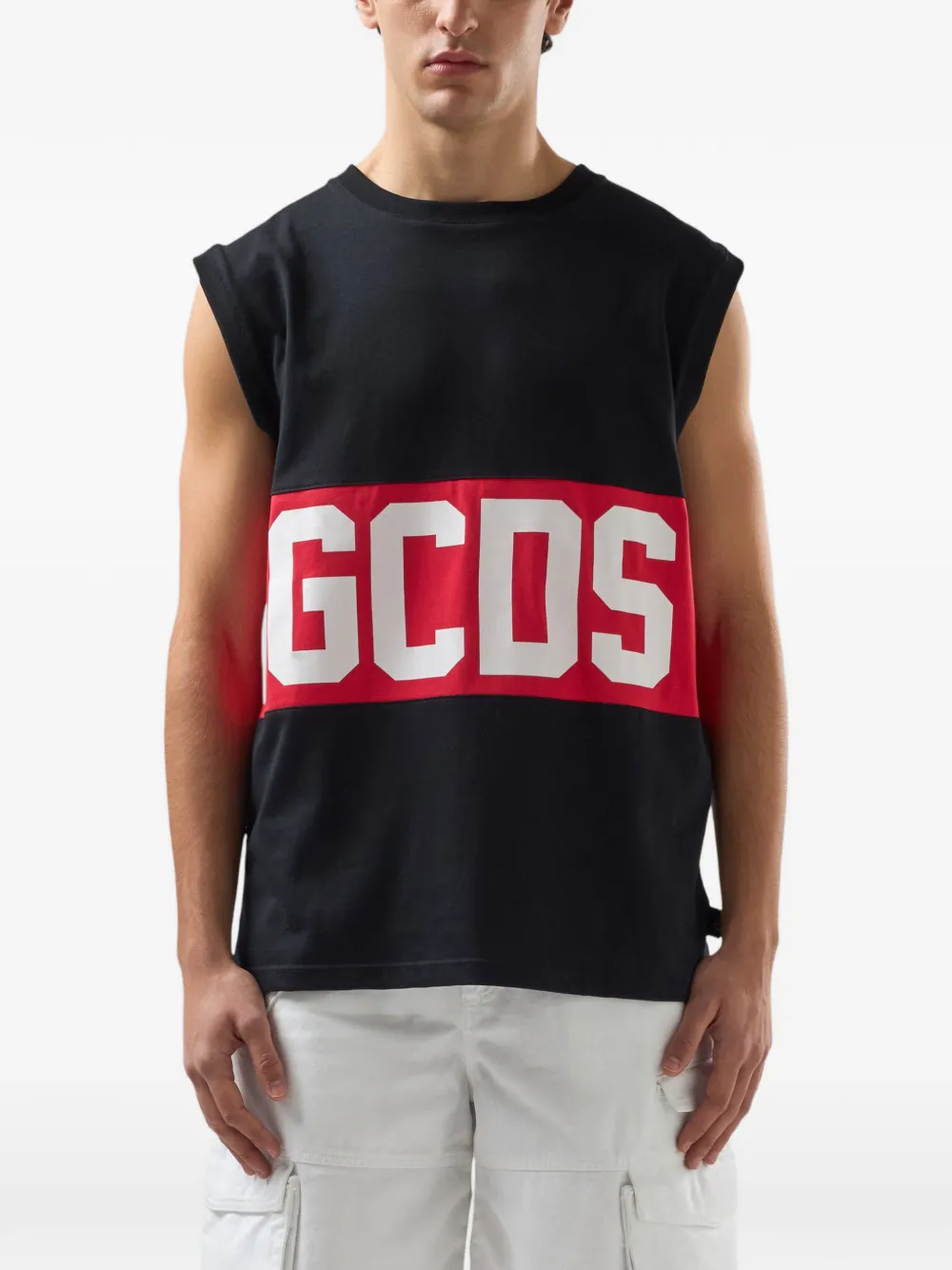 GCDS T-shirt met lange mouwen en logo Zwart