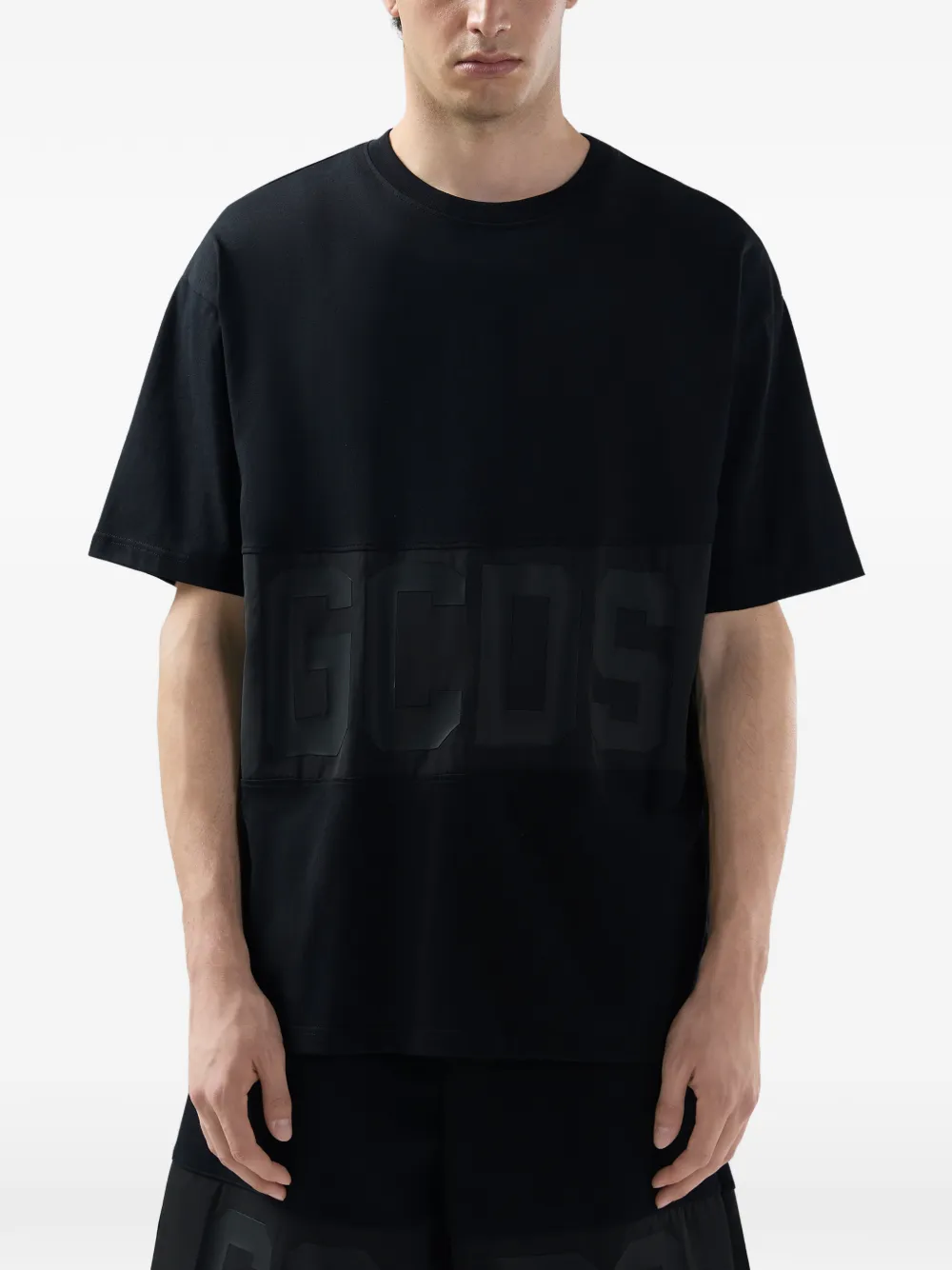 GCDS T-shirt met logoband Zwart