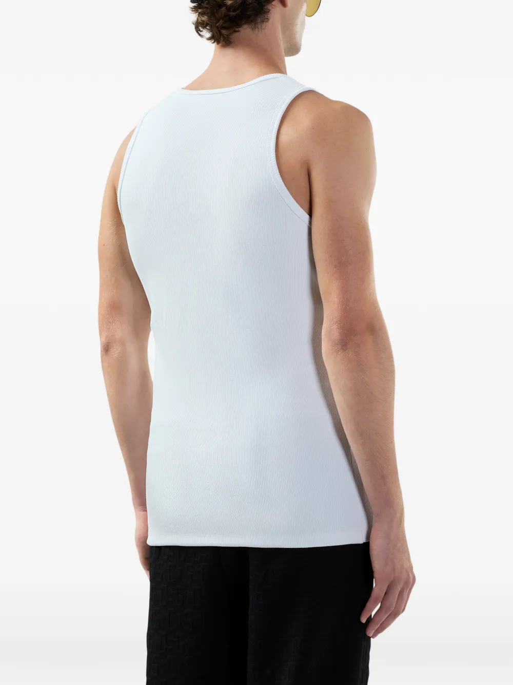 GCDS Geribbelde tanktop Wit