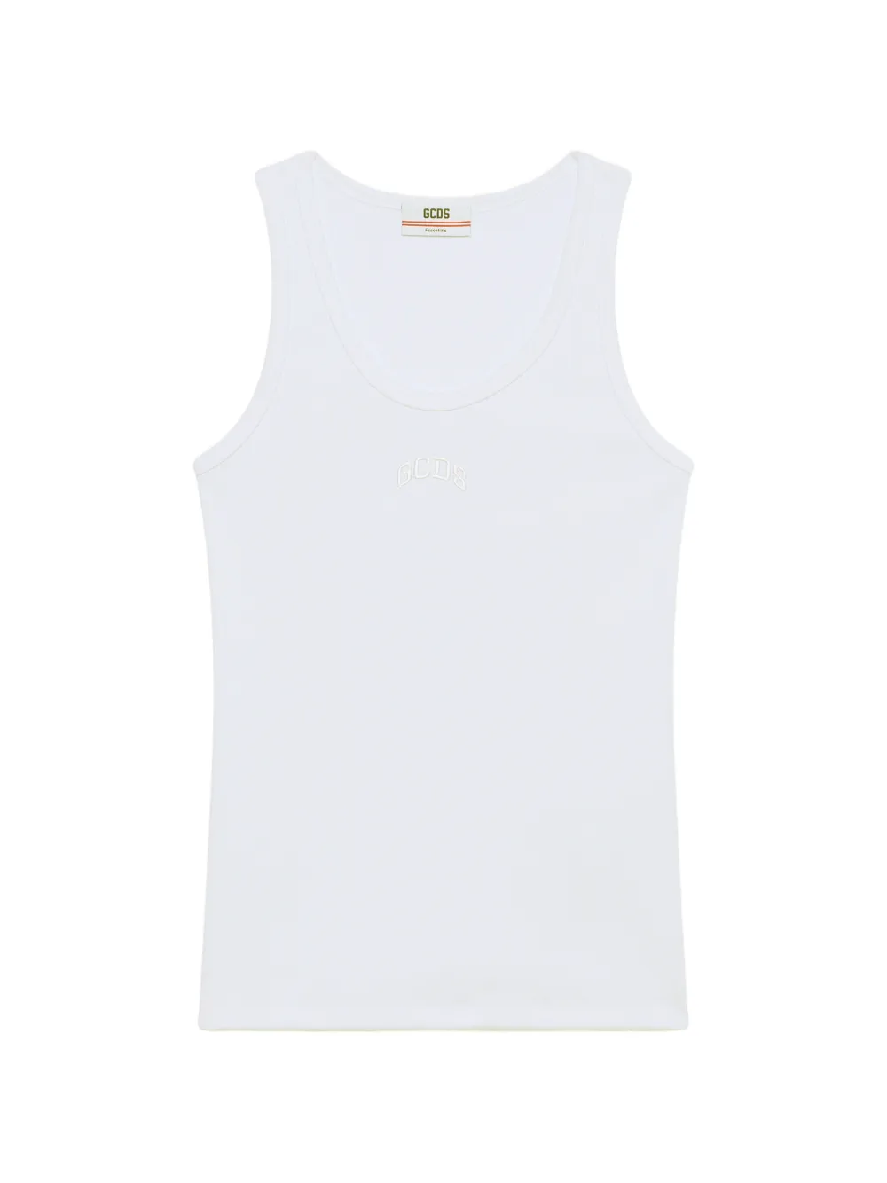 GCDS Geripptes Trägershirt - Weiß