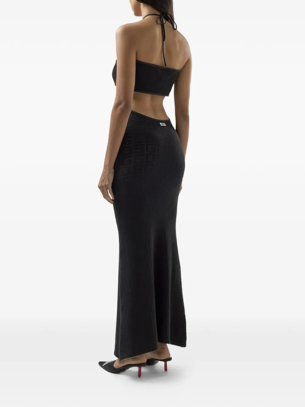 GCDS Maxi-jurk met uitgesneden details Zwart