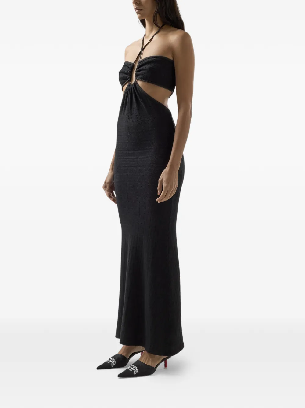 GCDS Maxi-jurk met uitgesneden details Zwart