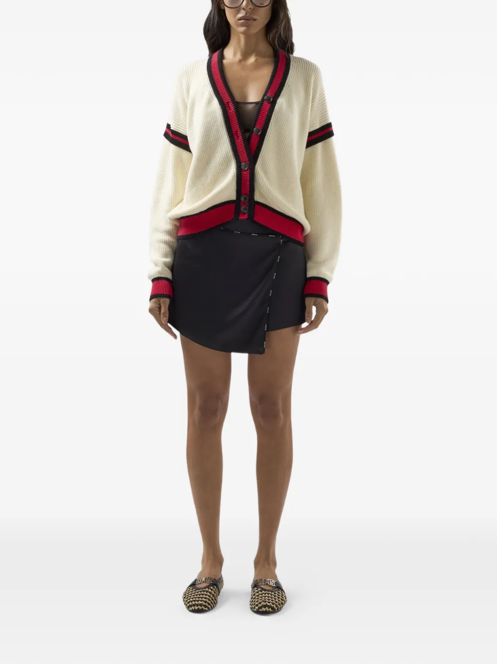  Gcds Logo-print Cardigan - Neutrals 