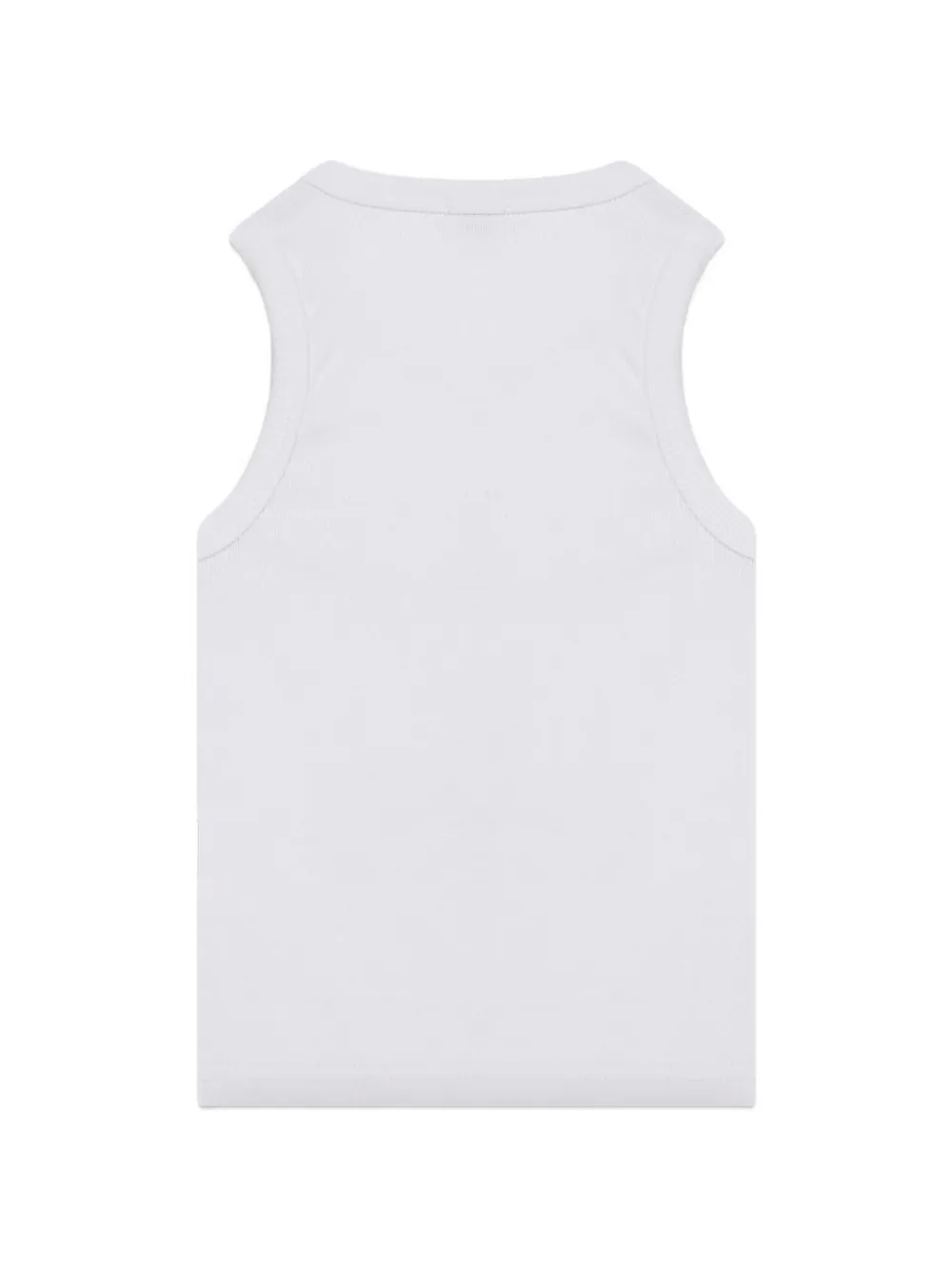 Gcds Kids Geribbelde tanktop met geborduurd logo Wit