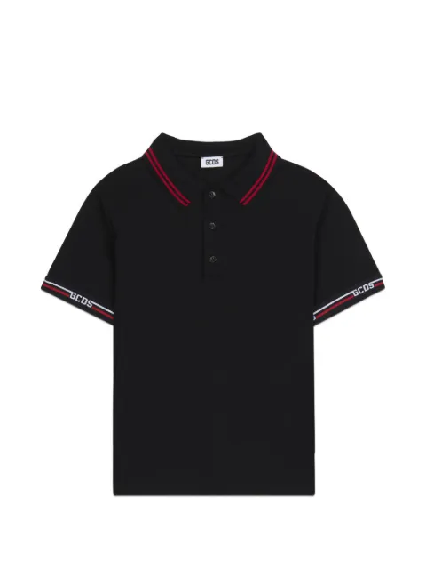 Gcds Kids logo-tape polo shirt