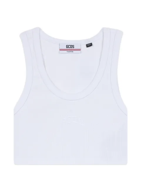GCDS logo-embroidered crop top