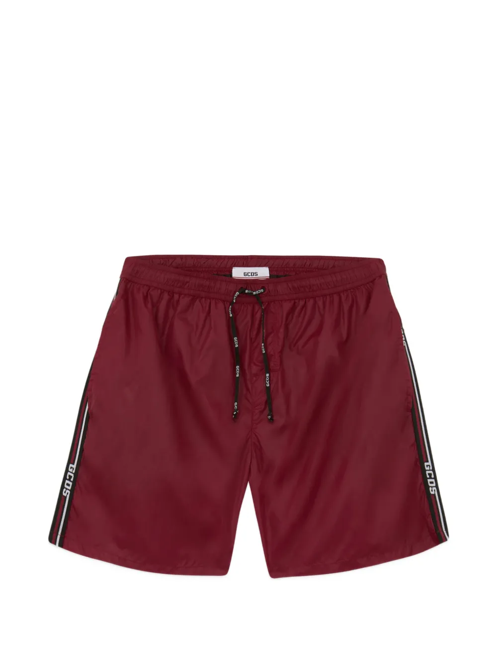 GCDS logo-tape short swim shorts - Rosso