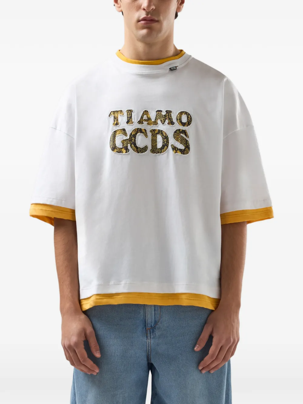 GCDS T-shirt met ronde hals Wit