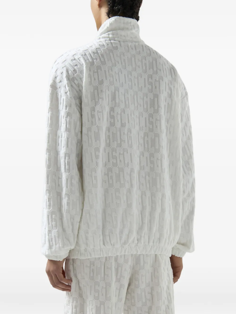 GCDS Badstof jack met monogram en rits Wit