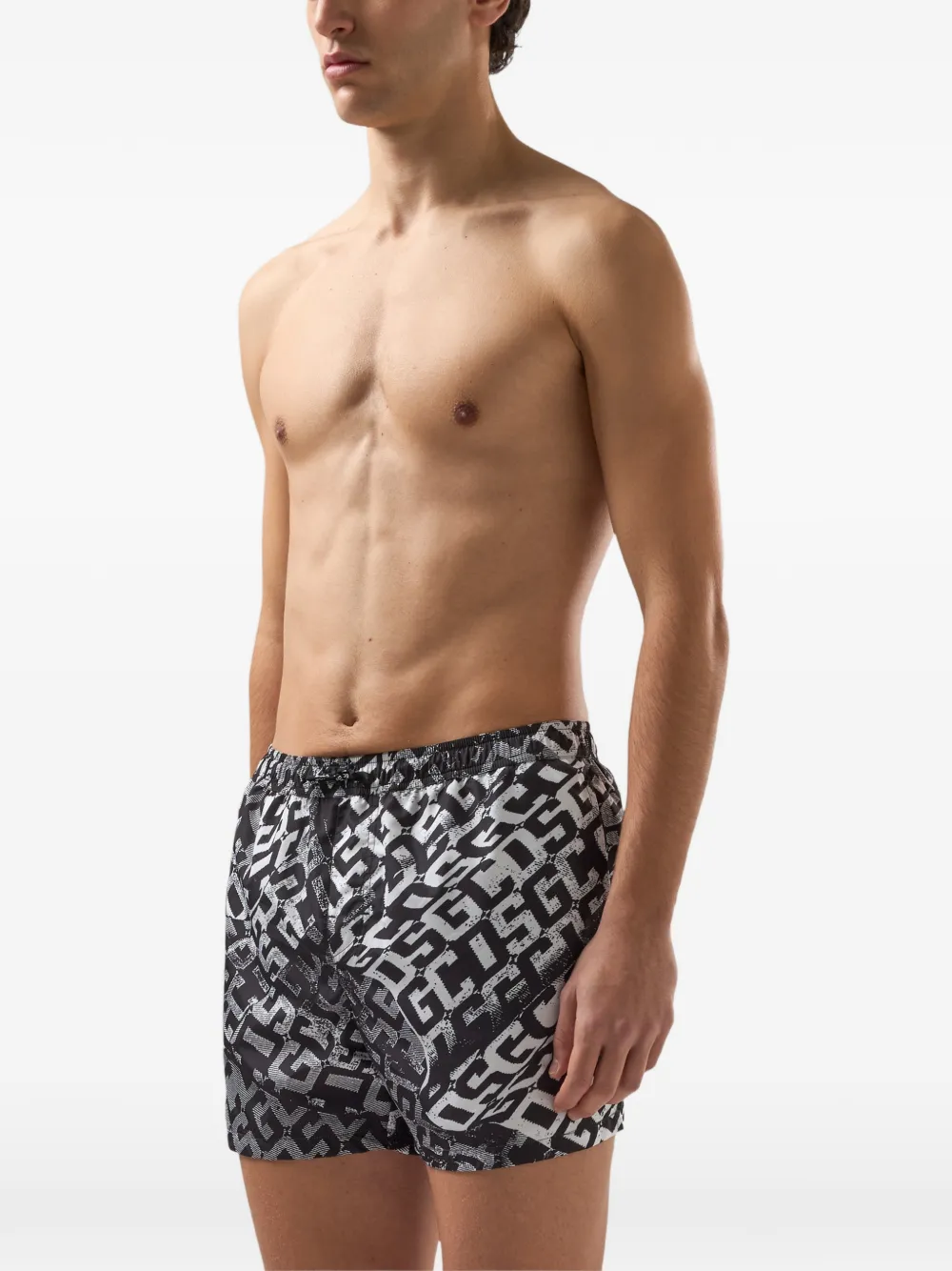 GCDS Zwembroek met monogram Zwart