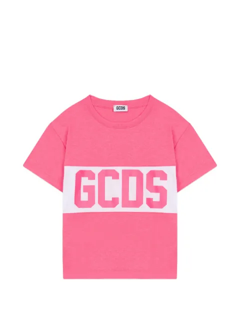 Gcds Kids logo-print panelled T-shirt