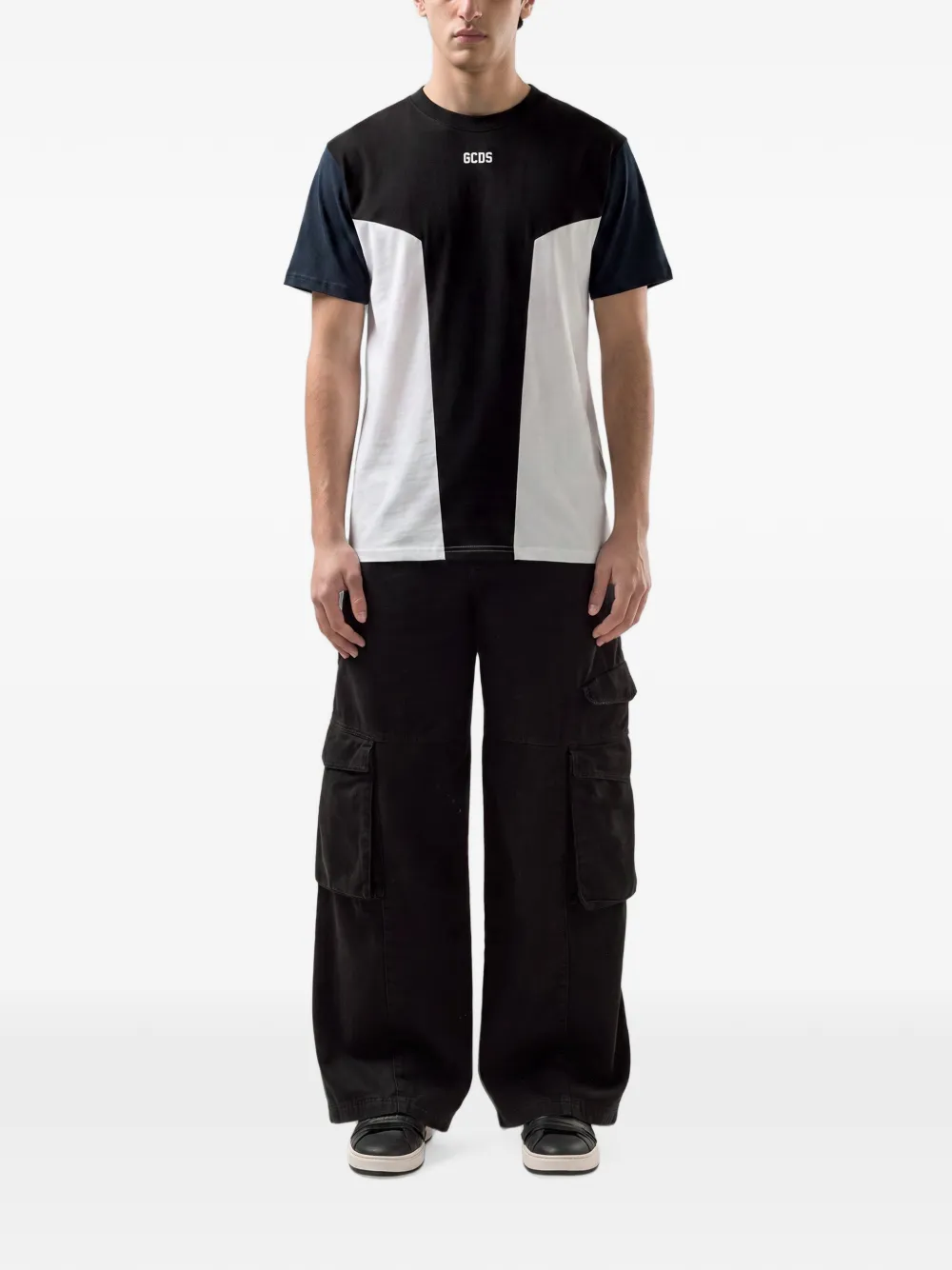 GCDS T-shirt met colourblocking Zwart