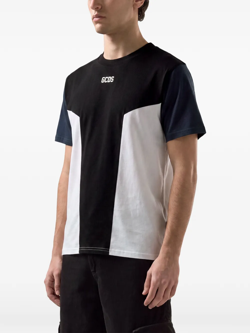 GCDS T-shirt met colourblocking Zwart