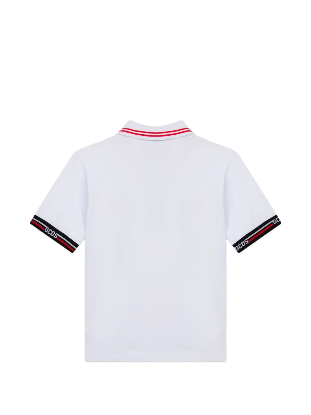 Gcds Kids Poloshirt met logoband Wit