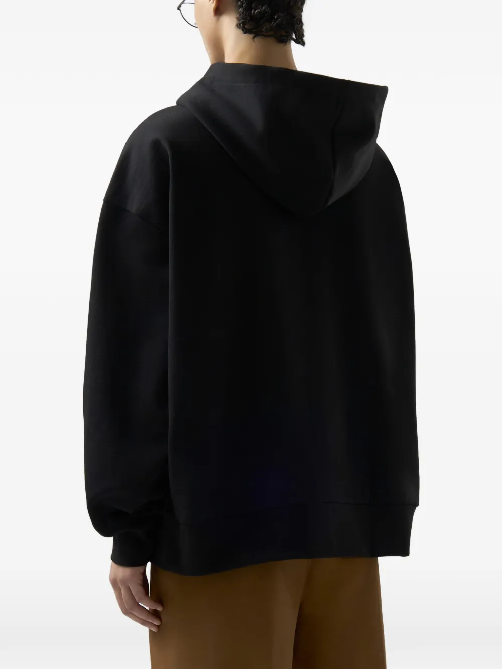 GCDS Katoenen hoodie met grafische print en rits Zwart