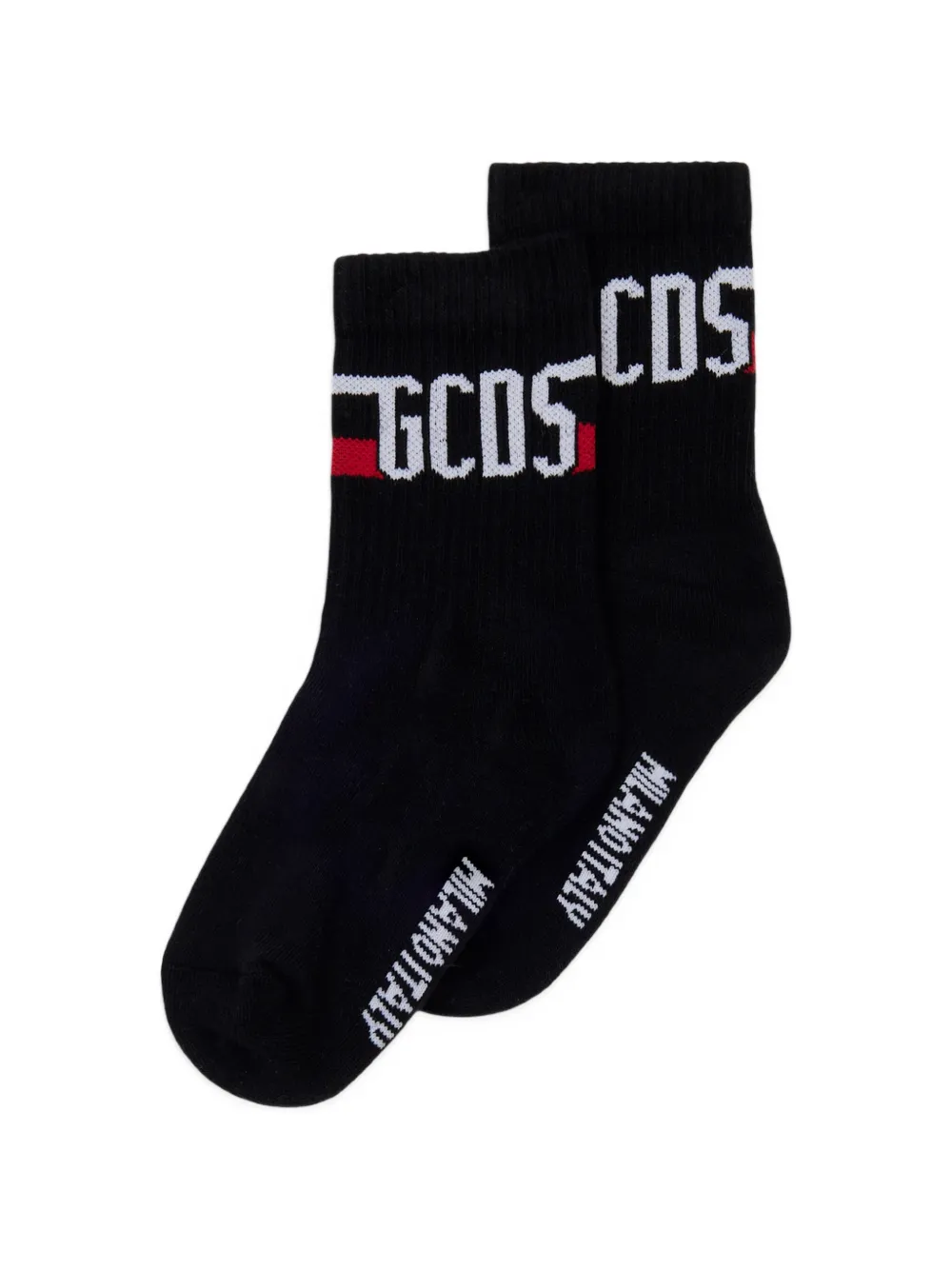 Gcds Kids Sokken met logo-jacquard Zwart